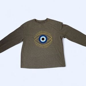 Women’s NEW Dark Gray Graphic Crew Neck Sweatshirt Size L